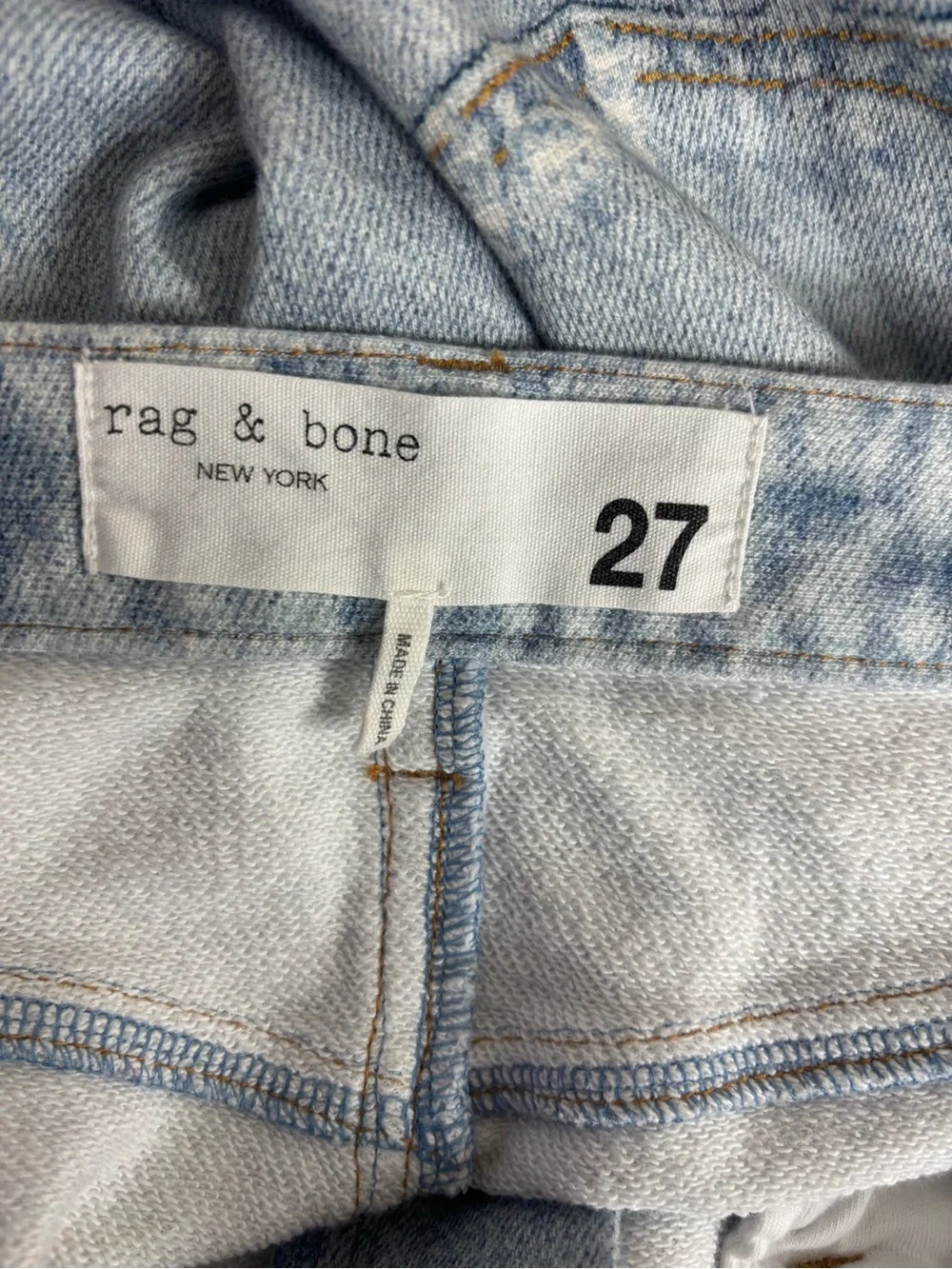 Rag & Bone Miramar Sofie High Waist Wide Leg Cotton Terry Sweatpant Jeans 27 - Picture 5 of 6